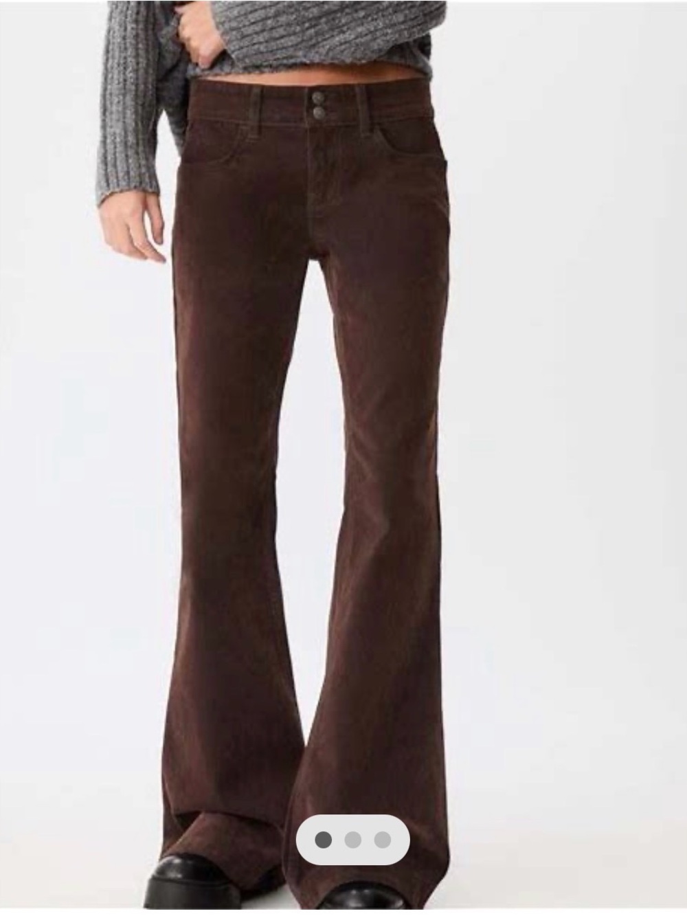 Stradivarius Velvet Flared Trousers 🧸🤎